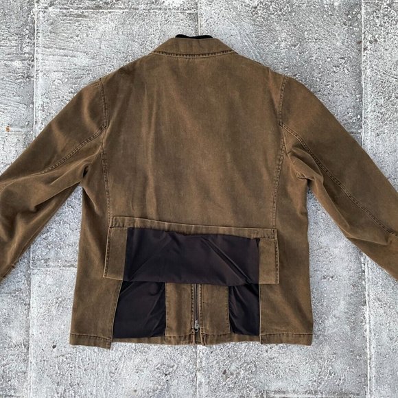 Aigner Men Jacket Brown Cotton Winter Coat Style in Italy Front Zipper Size 56 - Picture 7 of 11